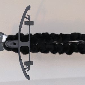 Black Rabbit Fur Pom Pom Scarf